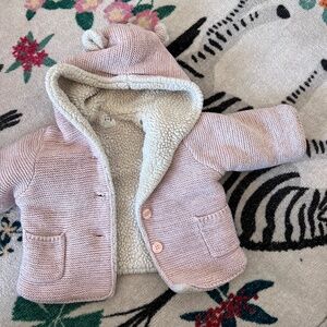Baby Gap pink hooded sweater 3-6 months